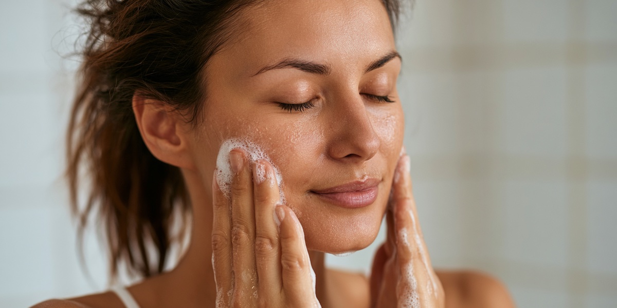 washing face